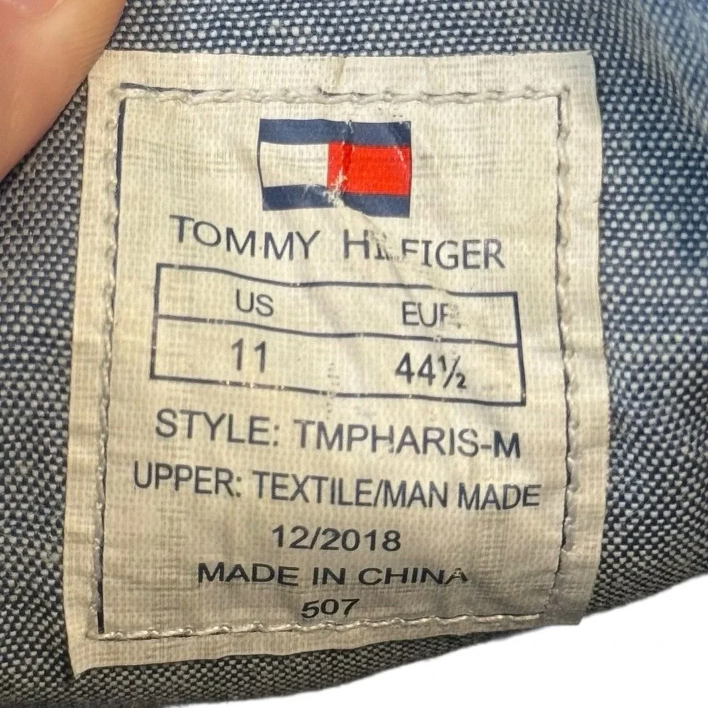 Tommy Hilfiger Navy Blue PHARIS Canvas Boat Shoes Designer‎ Mens US 11 S3
